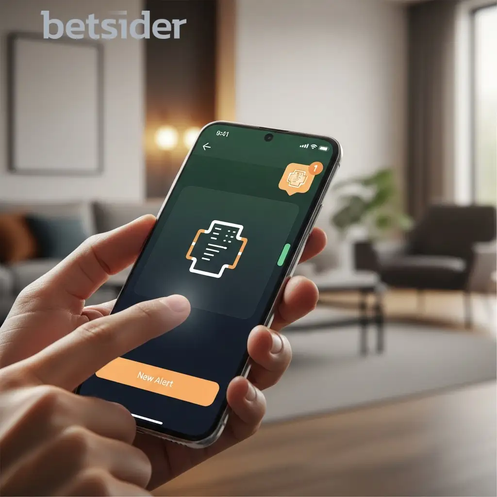Ecrã de telemóvel escuro a mostrar um alerta de notificação